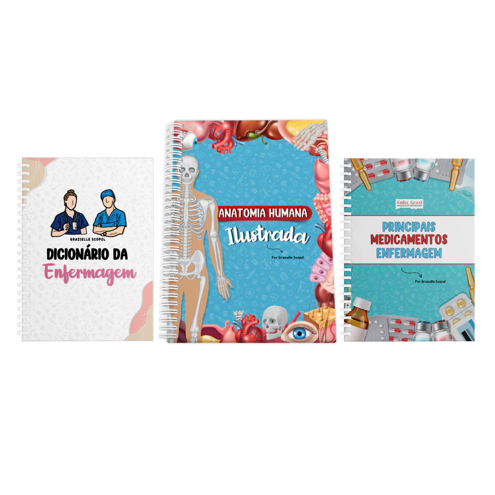 Combo: Principais Medicamentos + Anatomia Humana Ilustrada + Dicionário da Enfermagem + 15% OFF!
