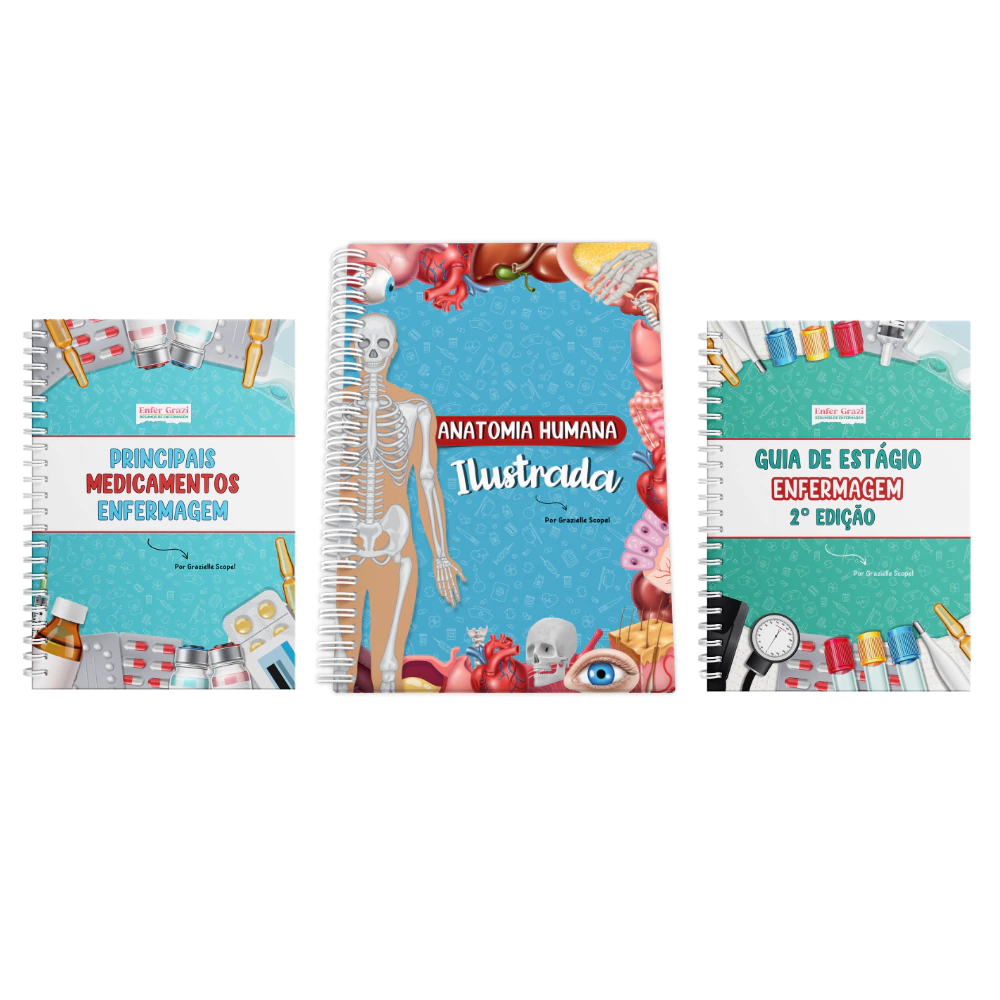 Combo: Principais Medicamentos + Anatomia Humana Ilustrada + Guia de Estágio + 15% OFF!