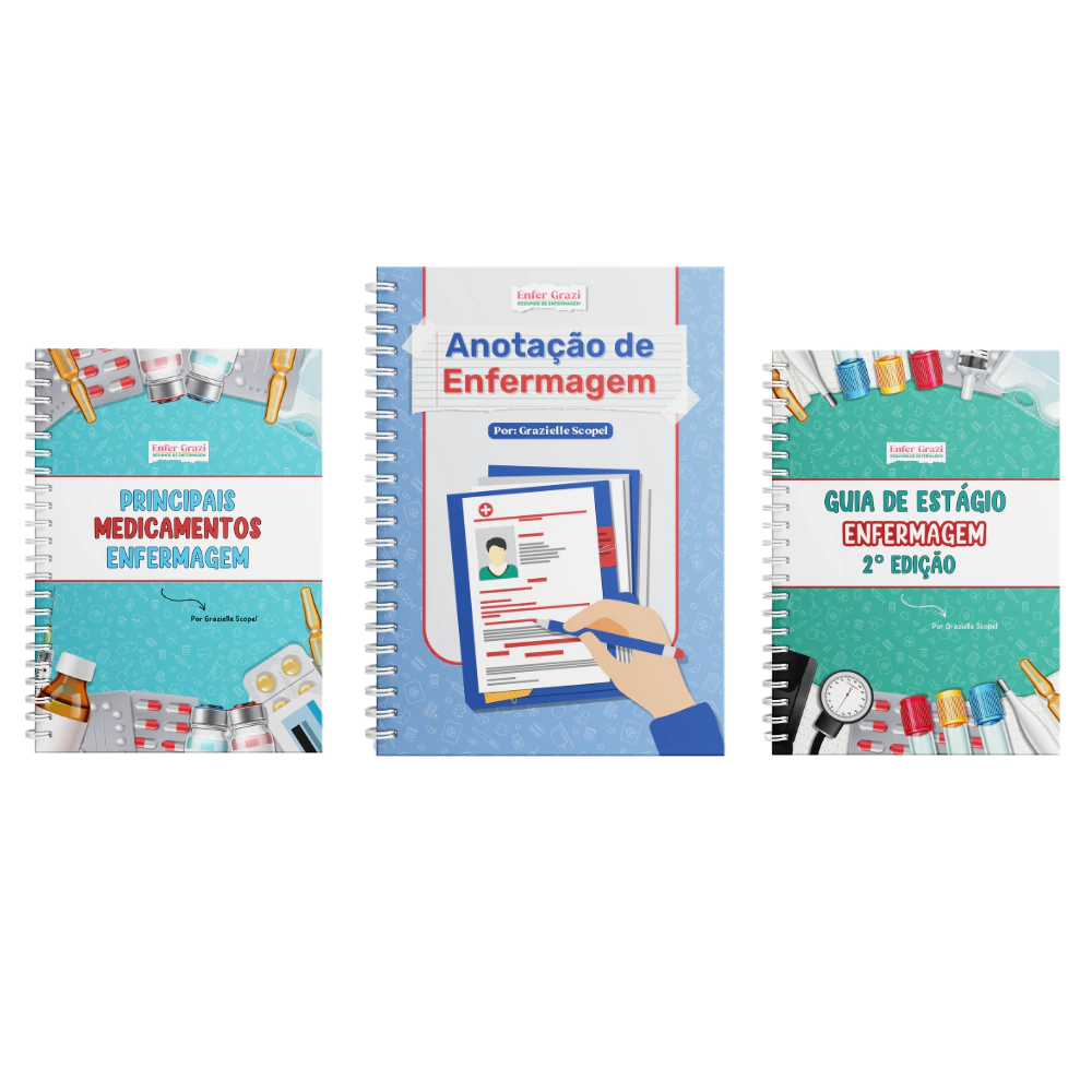 Combo: Principais Medicamentos + Anotação de Enfermagem + Guia de Estágio + 15% OFF!