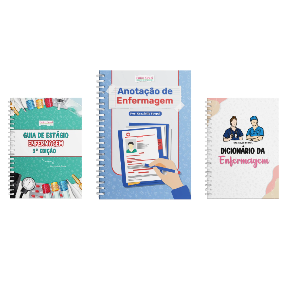Combo: Guia de Estágio + Anotação de Enfermagem + Dicionário da Enfermagem + 15% OFF!