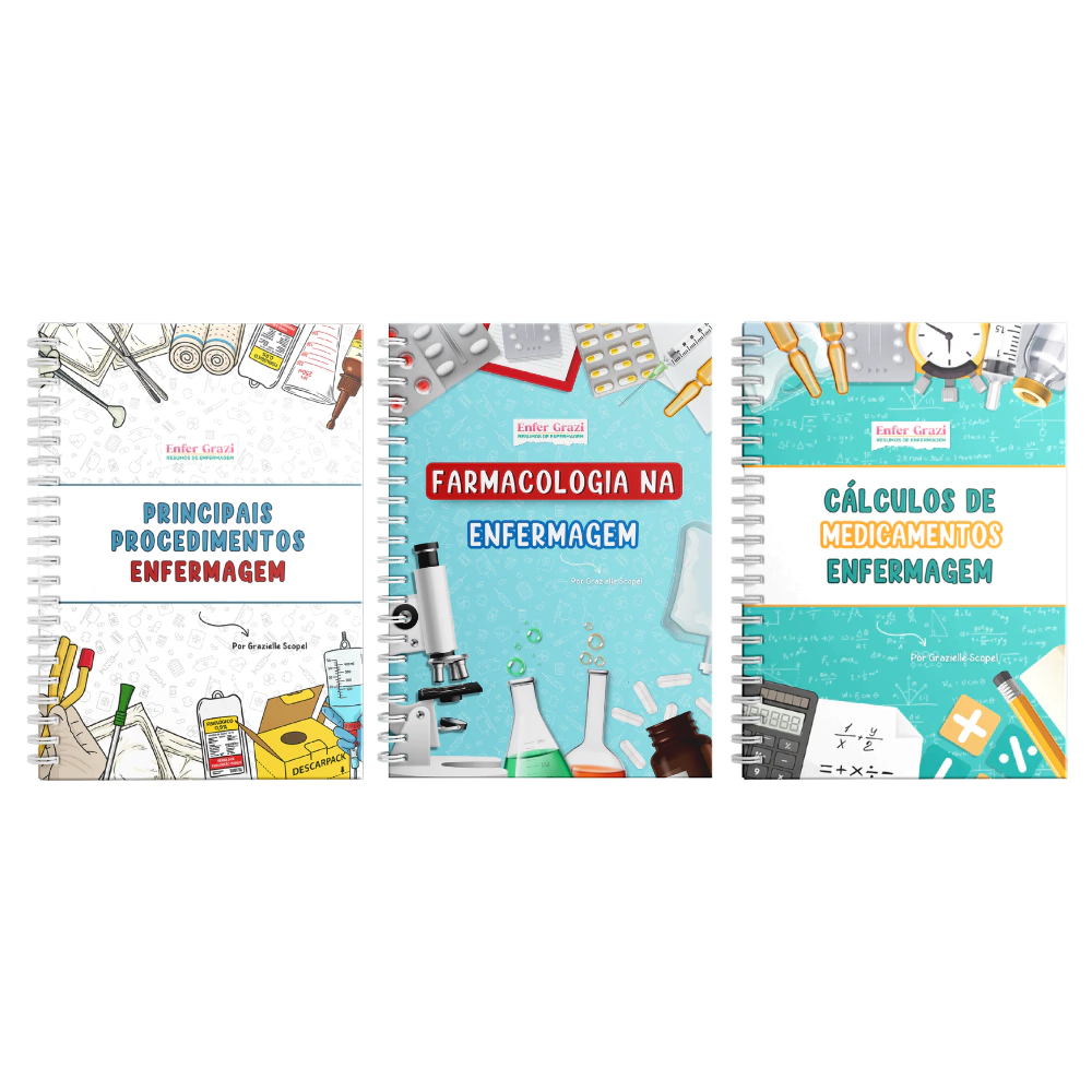 Combo: Principais Procedimentos + Farmacologia na Enfermagem + Cálculo de Medicamentos + 15% OFF
