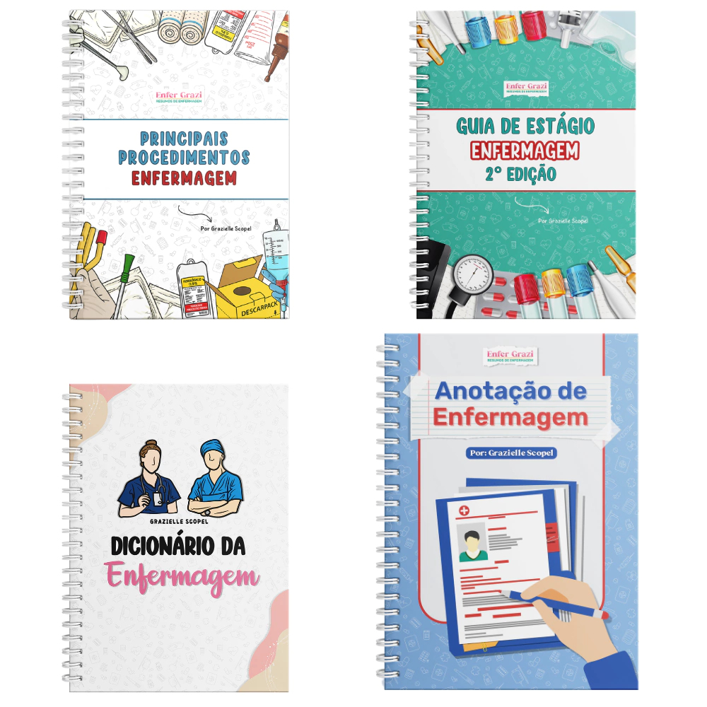 Combo: Principais Procedimentos + Guia de Estágio + Dicionário da Enfermagem + Anotação + 20%OFF